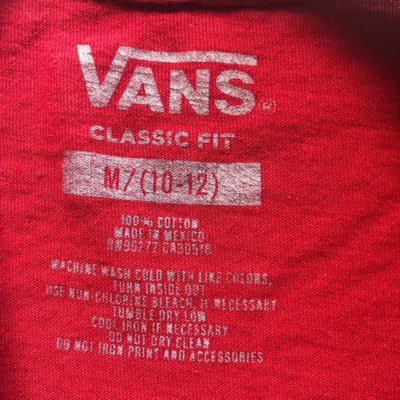 Vans Off The Wall Red Graphic T-Shirt Junior Boys Size M(10-12) Classic-Fit Tee - Picture 4 of 13